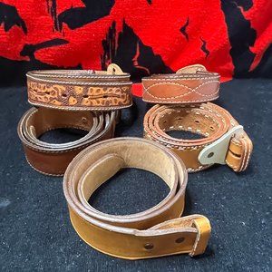 Vintage Saddle Leather Belts. Made in USA. All are Size 30. Unused. Good/V.G